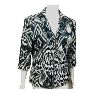 Lafayette 148 NY Jacket Mob Wives Geo Print Chic 12 Lined